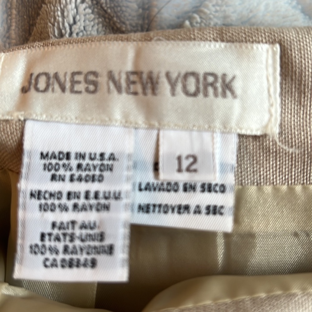 Jones NY blazer and skirt set 80’s sz12 beige linen look lined - Picture 5 of 8